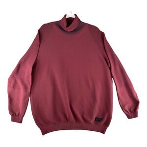 AlphaTauri 3D Knit Turtleneck Sweater Polyamide Burgundy Mens XXL Made in Italy